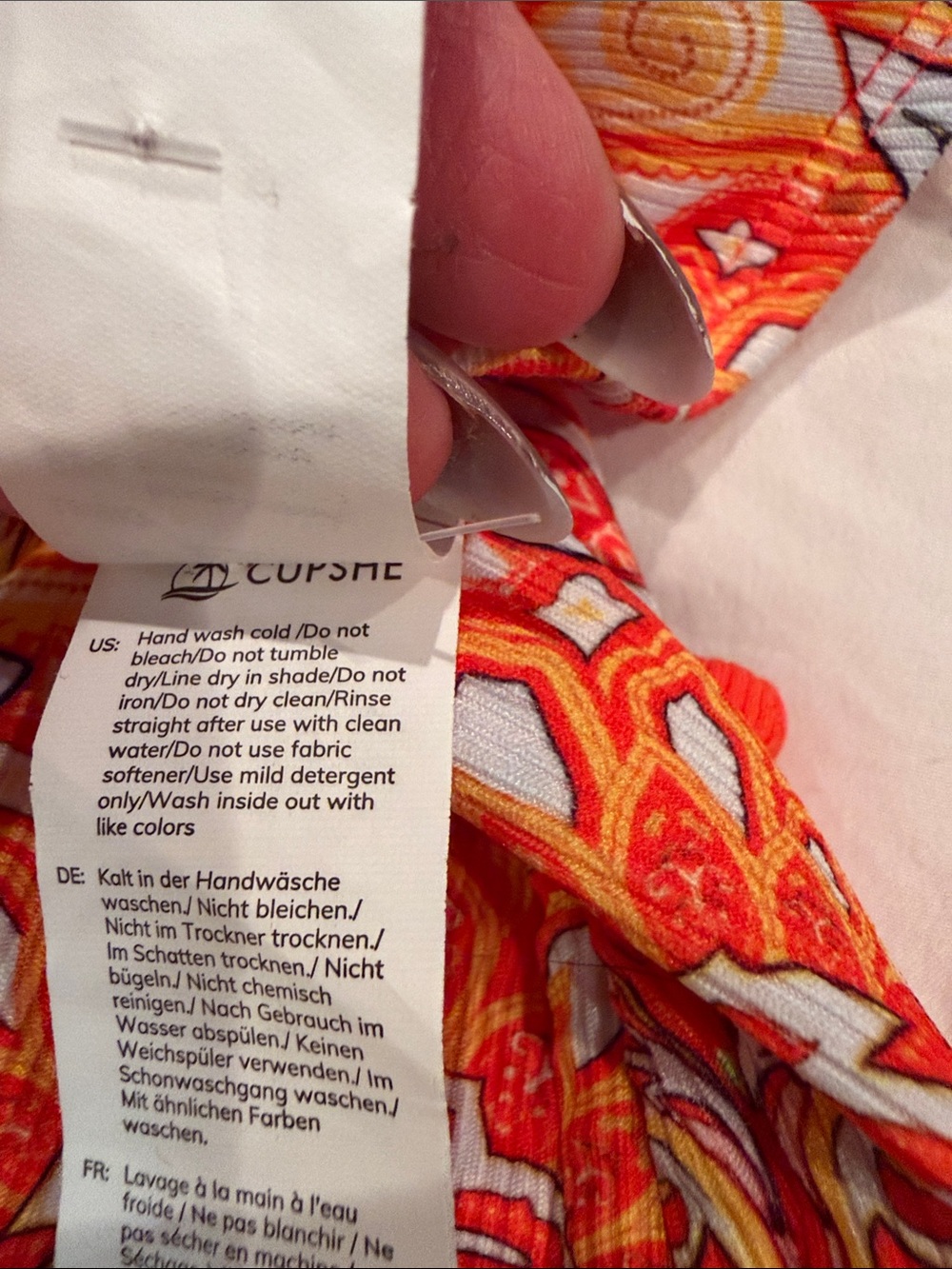 Cupshe Orange Floral Tankini with Solid Orange Bottom - Picture 7 of 10